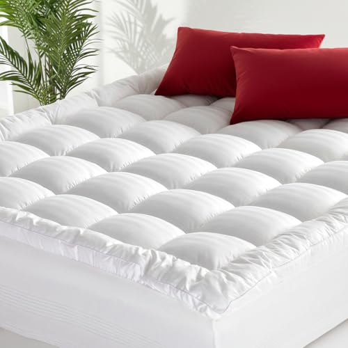 King Size Mattress Topper - Breathable Cotton, Soft Quilted, Noiseless