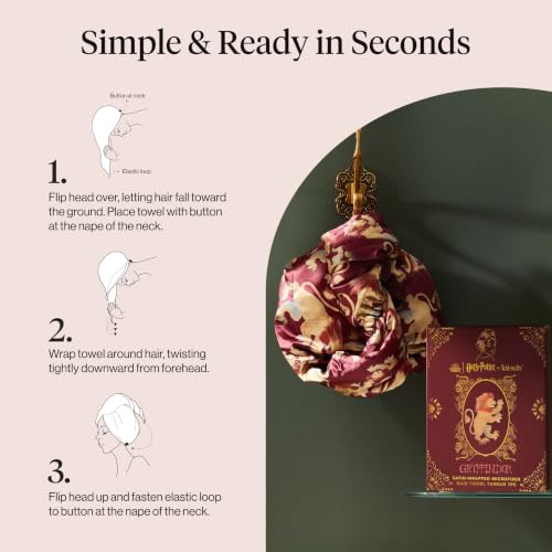 Kitsch x Harry Potter Gryffindor Microfiber Hair Towel Wrap for Women