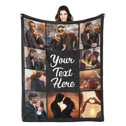 Custom Photo Blanket - Personalized Soft Flannel Throw with Text