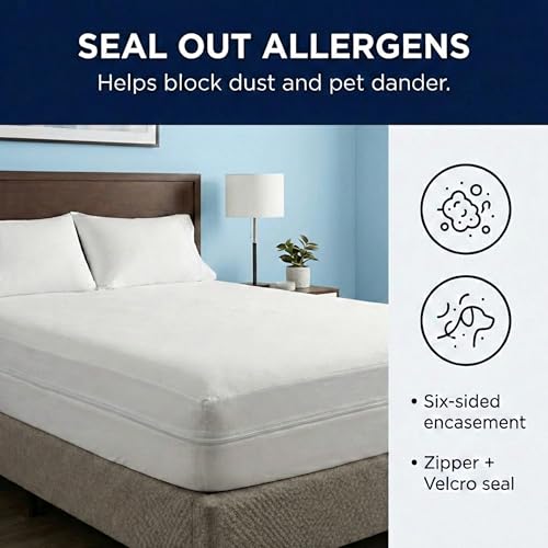 Waterproof Zippered Mattress Encasement - Hypoallergenic Full Size