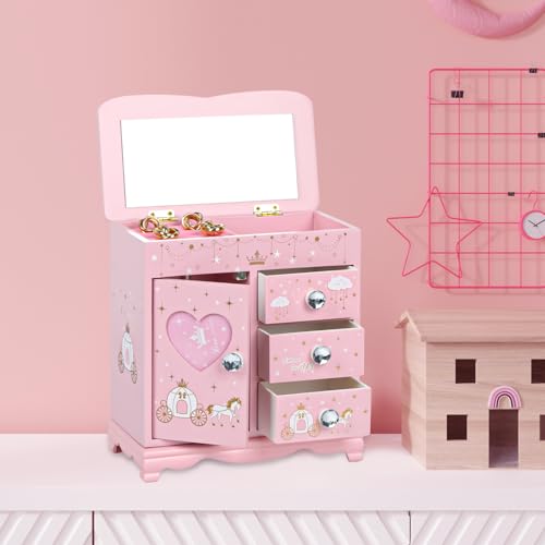 Princess Castle Jewelry Box for Girls - Pink Storage Organizer
