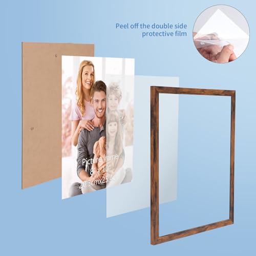 WIFTREY 18-Pack 8x10 Rustic Brown Picture Frames - Wall or Tabletop Bulk Set