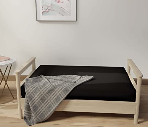 Full Size Futon Cover - 100% Cotton Slipcover, Black