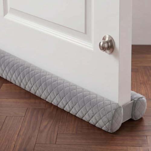 Velvet Under Door Draft Stopper - Adjustable 30-36 Inch Gap Filler
