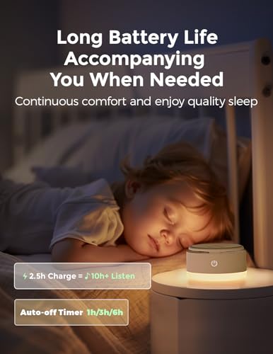 Portable White Noise Machine with Touch Night Light - 20 Soothing Sounds