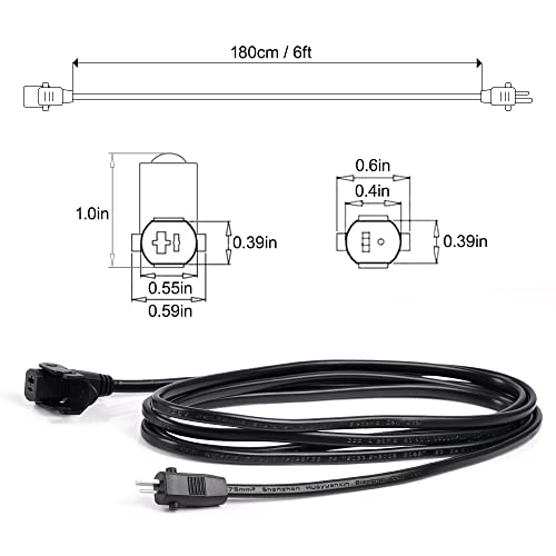 6.6ft Power Recliner Extension Cable - 2-Pin DC Motor Cord for Lift Chairs