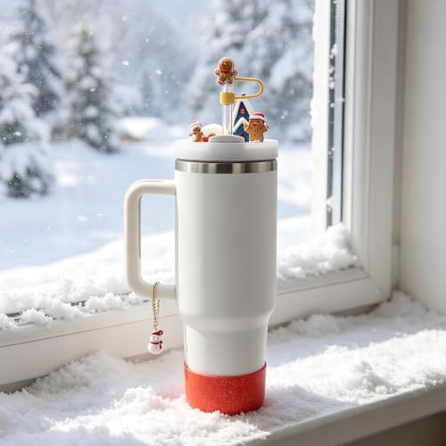 Christmas Biscuit Man Cup Lid Topper Decoration for Stanley 40oz - Holiday Accessory