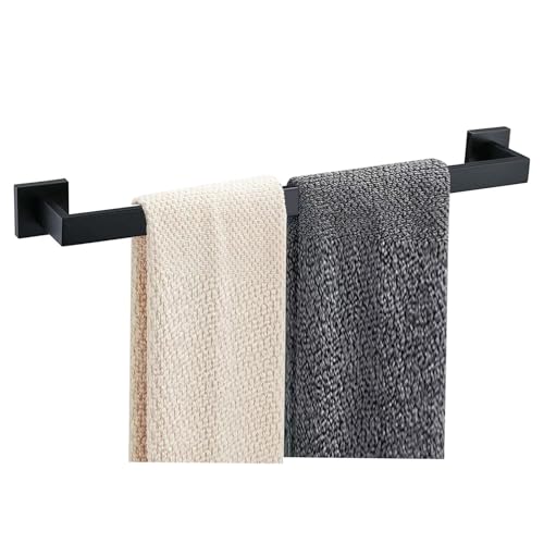 JOPOFI 23.6 Inch Matte Black Towel Bar - Wall Mounted Stainless Steel Holder