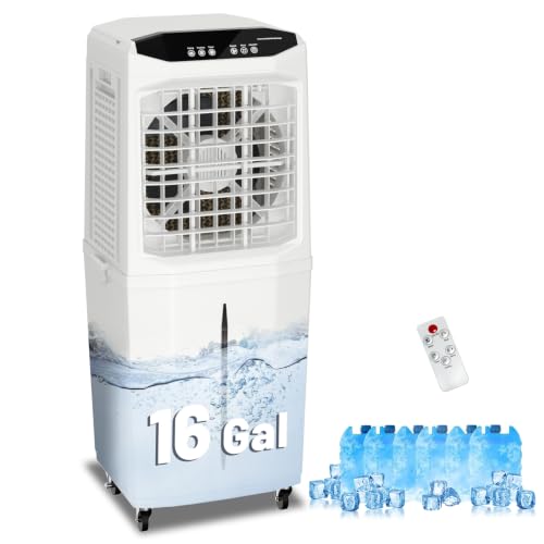 Portable Evaporative Air Cooler 4800CFM 3-in-1 Swamp Cooler with 16Gal Tank