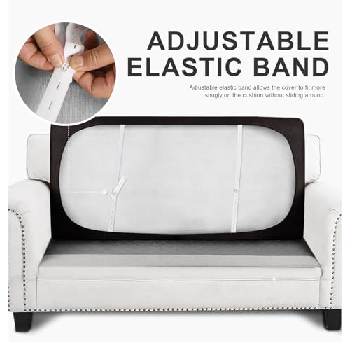 Stretch Spandex Sofa Cushion Covers - Machine Washable, Chocolate