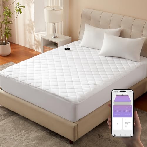 WiFi Heated Mattress Pad Queen Size with Dual-Zone Control