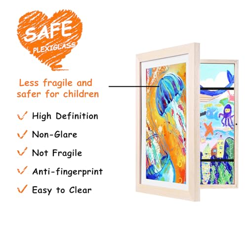 Kids Art Frame 10x12.5 Changeable Magnetic Artwork Display, 2 Pack