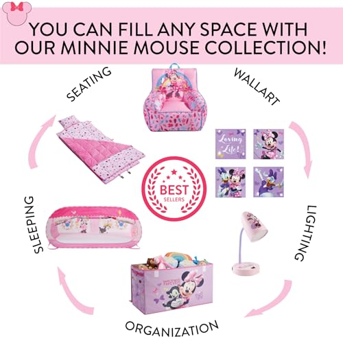 Minnie Mouse Toddler Nap Mat with Built-in Pillow, 26x46 Inches