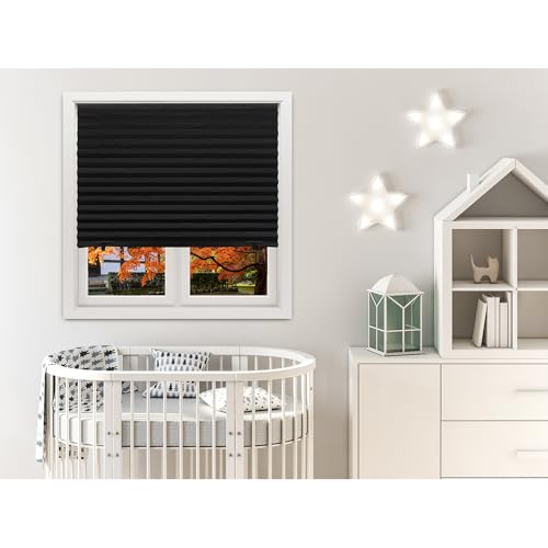 Blackout Pleated Paper Shade, 36" W x 72" L, 6 Pack - No Tools Installation