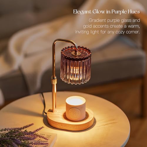 Candeldo Purple Candle Warmer Lamp with Timer & Adjustable Height