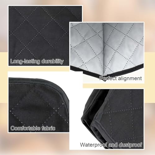 Quilted 2-Slice Toaster Cover - Durable Canvas Dust Protector, Black
