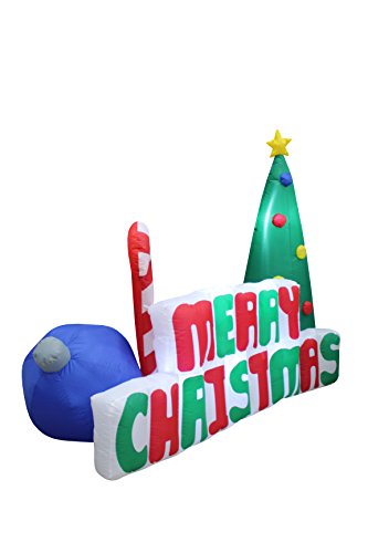 6 ft Candy-Cane Christmas Inflatable Tree with LED Lights, BZB Goods