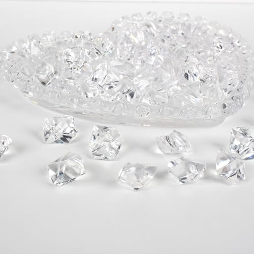 Clear Acrylic Fake Ice Rocks for Vase Filler & Table Scatter - 160 Pack