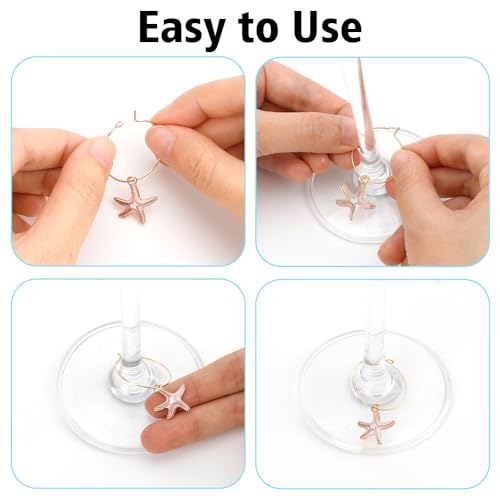 HadrNahkb Beach Wine Glass Charms for Stem Glasses Halloween Party Decor
