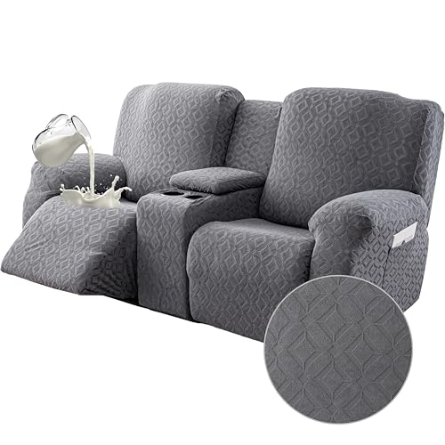 Waterproof Recliner Loveseat Cover with Console - Dark Gray