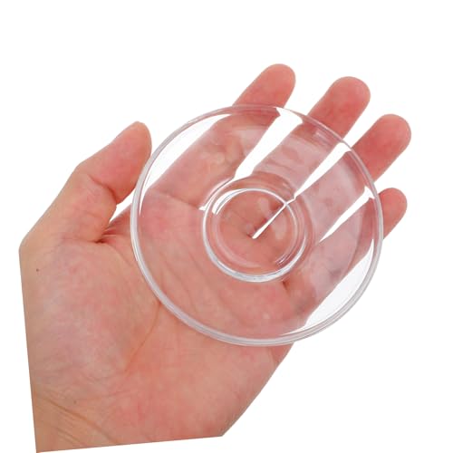 Garneck 2-Pack Small Clear Glass Tea and Coffee Saucers 3.3'' - Elegant, Durable Drinkware