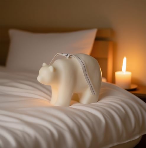 Polar Bear Scented Candle with Floral Fragrance - Soy Wax Home Decor Gift