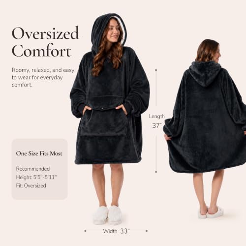 Oversized Wearable Blanket Hoodie, Soft Sherpa Fleece Sweatshirt