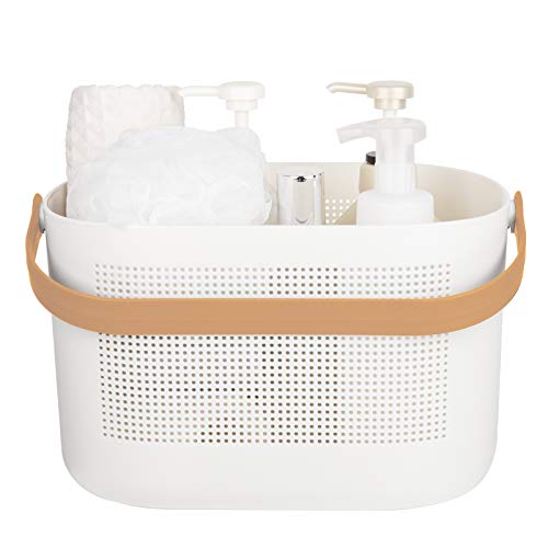 Portable Plastic Shower Caddy Basket with Handle - Yellow Storage Organizer