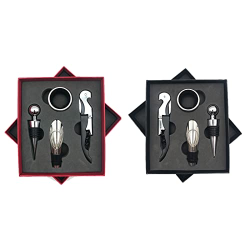 Tyenaza Red Wine Opener Set Stainless Steel Corkscrew Kit for Home Bar & Gifts