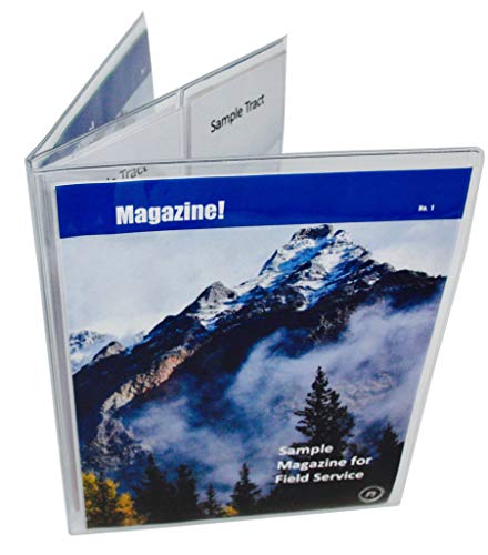 Vinyl Magazine and Tract Organizer with 3 Clear Pockets