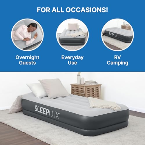 Twin Inflatable Air Mattress with Built-in Pump, Pillow & USB Charger
