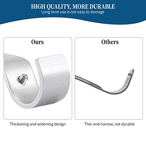Heavy Duty Adjustable Curtain Rod Brackets for 1-Inch Rods, Silver (Set of 2)