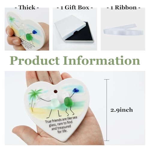 Heart-Shaped Sea Glass Friendship Ornament - Coastal Keepsake Gift