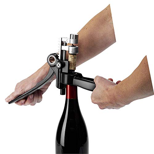 Le Creuset Lever Corkscrew Wine Opener & Foil Cutter Gift Set, Black