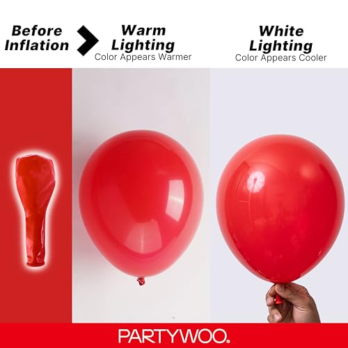 PartyWoo Red Balloons 85 Pcs Assorted Sizes Latex Balloon Arch Kit