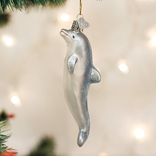 Playful Dolphin Glass Ornament - Old World Christmas (Variation: Playful Dolphin)