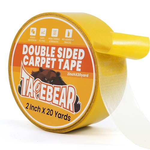 Heavy Duty Double-Sided Carpet Tape - 2 Inch x 20 Yards Rug Gripper