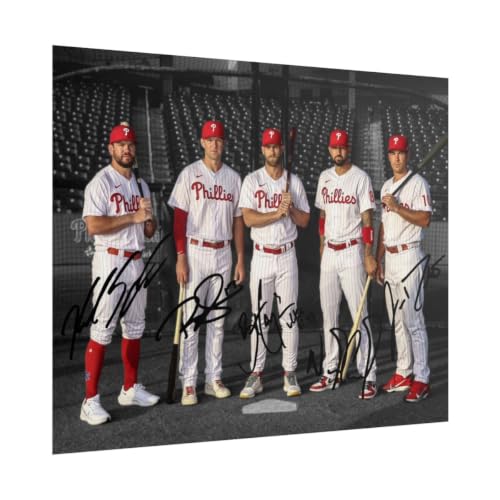 Autographed Sports Photo Wall Art - Bryce Harper, Schwarber, Realmuto, Hoskins & Castellanos