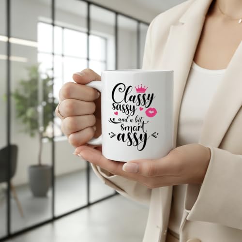 White Funny Kids' Home Ceramic Mug - Classy, Sassy & Smart Assy - 11oz