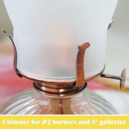 Frosted Glass Oil Lamp Chimney Replacement - 3 Inch Base x 10 Inch High