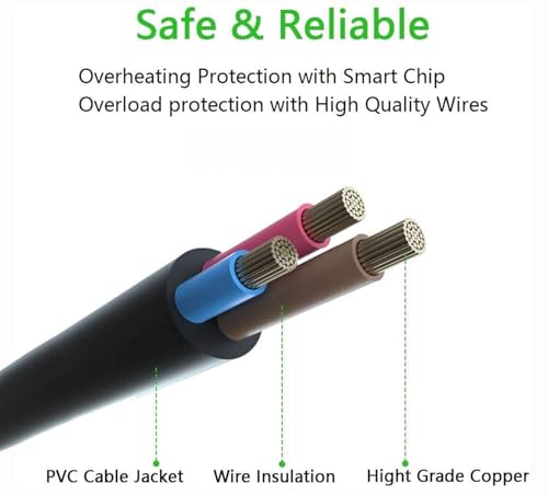 3-Prong Replacement Power Cord for Electric Pressure Cookers - 5 Foot Cable