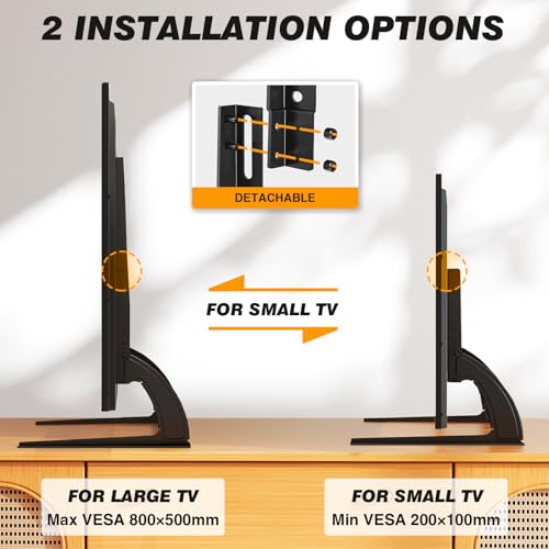 Universal Tabletop TV Stand Mount for 22-65 Inch TVs, Height Adjustable Legs