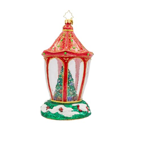Christopher Radko Handcrafted European Glass Christmas Tree Ornament Sparkle 'n Spruce Lantern - 2025 Collection