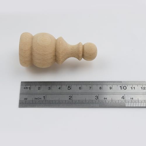 4 Pcs Unfinished Wood Finials for Furniture, Cabinetry, and Curtain Rods