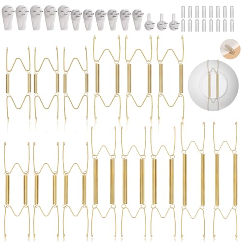 Invisible Wall Plate Hangers Set - 14-Piece Stainless Steel Display Holders