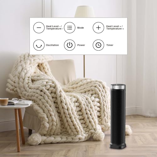 Oscillating Tower Space Heater with Remote and Thermostat 1500W