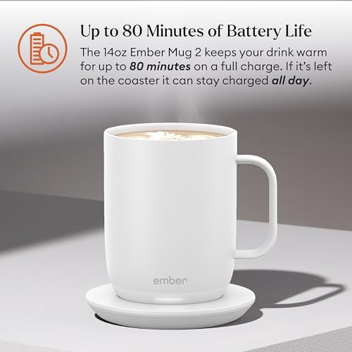 Ember Temperature Control Smart Mug 2 - White / 14 Oz - App-Controlled Heated Coffee Mug