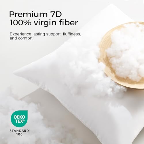 Puredown 12x20 Throw Pillow Insert - Fluffy Down Alternative Cushion Form