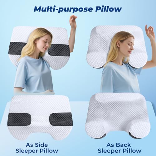 Side Sleeper Pillow with Arm Holes - 2 in 1 Memory Foam for Pain Relief