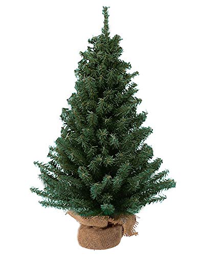 12-Inch Miniature Artificial Pine Christmas Tree with Burlap Base